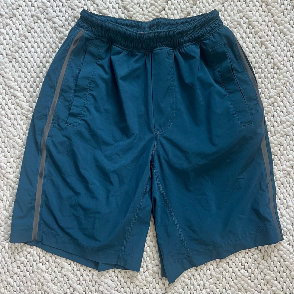 LULULEMON Pace Breaker Lined Teal Blue Athletic Shorts Mens Size SMALL EUC